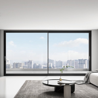 Home Aluminium-Legierungs Türen und Fenster, Custom gehärtetes Glas Schiebetür