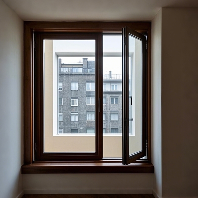 Individuell angepasste, nach innen geöffnete, wasserdichte, aus Aluminium gefertigte, thermische Fenster