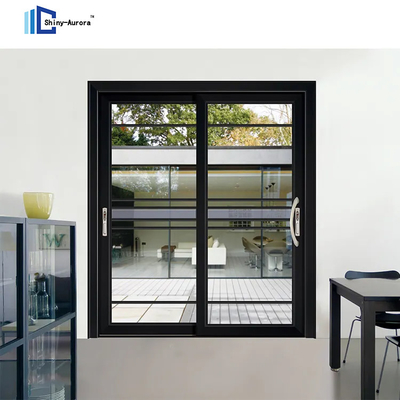 Aluminiumlegierung Glasschiebetür Balkon Schiebetür schwarz Französisch Stil Aluminium Schiebetür